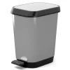 KIS 6.9 Silver Quadro Step On Wastebasket (Pack of 5)