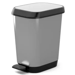 KIS 6.9 Silver Quadro Step On Wastebasket (Pack of 5)