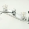 Kitchen Faucet 8" Metal Hybrid 2 Handle Kitchen With Spray, D- Spout- Chrome