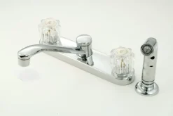 Kitchen Faucet 8" Metal Hybrid 2 Handle Kitchen With Spray, D- Spout- Chrome