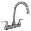 Kitchen Faucet 8" Non-Metal Solid Saber &25Mm Gooseneck Spout Nickel Finish