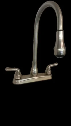 Kitchen Faucet 8" Plastic Kitchen Pull-Down W/ Teapot Hdls Nickel