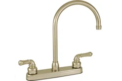 Kitchen Faucet 8" Plastic Kitchen W/ Gsnk Spt & Tpt Hdls Nickel