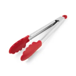 KitchenAid 1.38 in. W x 10.83 in. L Silver/Red Silicone/Stainless Steel Tip Tongs