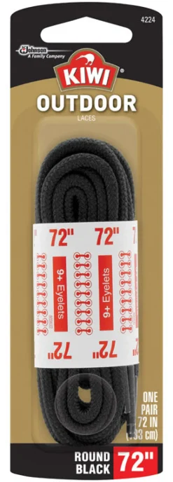 Kiwi Outdoor 72 in. Black Boot Laces