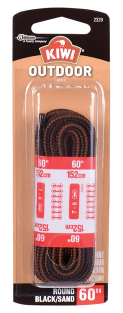 Kiwi Outdoor 60 in. Black/Sand Boot Laces