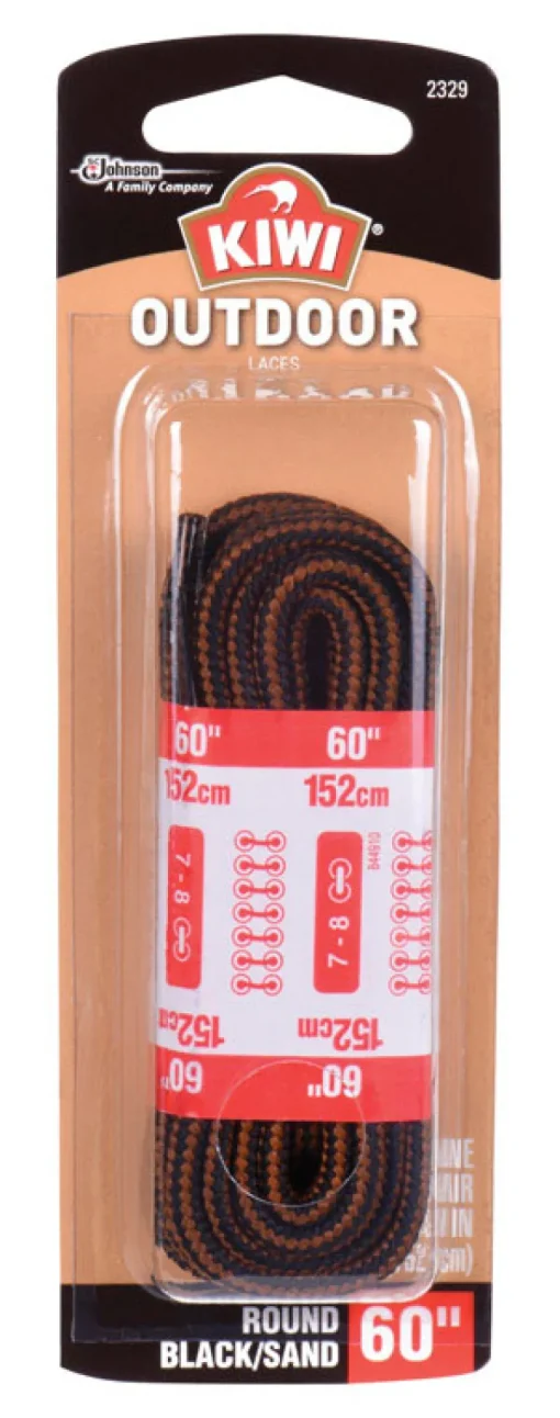 Kiwi Outdoor 60 in. Black/Sand Boot Laces
