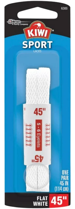Kiwi Sport 45 in. White Athletic Shoe Laces