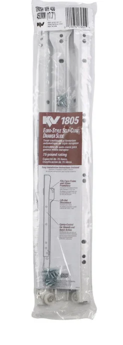 Knape & Vogt 18 in. L Steel Self Close Drawer Slide 2 pk