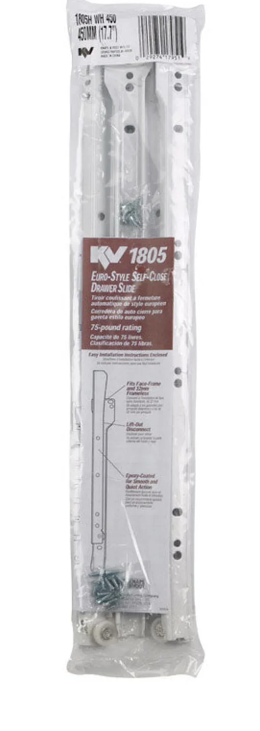 Knape & Vogt 18 in. L Steel Self Close Drawer Slide 2 pk