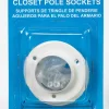 Knape & Vogt Pro 1-3/8 in. L X 1-3/8 in. D Powder Coated Steel Rod Socket