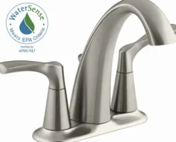 Kohler Brushed Nickel Centerset Bathroom Sink Faucet 4 in.