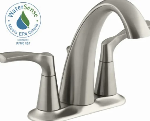 Kohler Brushed Nickel Centerset Bathroom Sink Faucet 4 in.