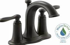 Kohler Linwood Oil Rubbed Bronze 1.5 GPM 2-Handle Lavatory Faucet 4 in.