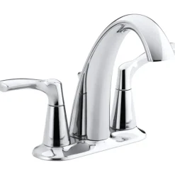 Kohler Polished Chrome Centerset Bathroom Sink Faucet 4 in.