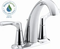 Kohler Polished Chrome Centerset Bathroom Sink Faucet 4 in.