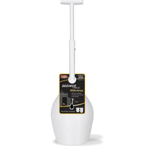 Korky Beehive Max Hideaway Toilet Plunger with Holder 16 in. L X 6 in. D