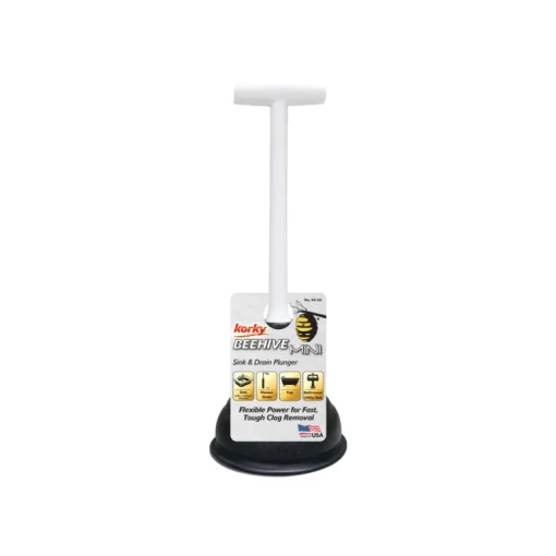 Korky Beehive Mini Sink and Drain Plunger 9 in. L X 5-1/2 in. D