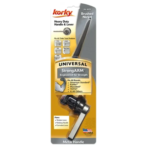 Korky StrongARM Classic Style, Brushed Nickel Flush Handle