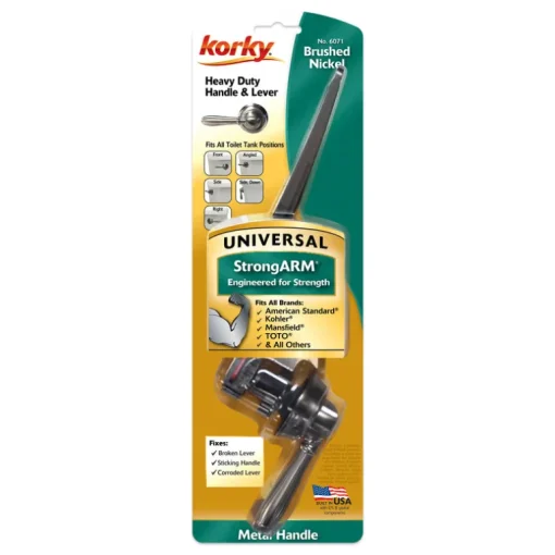 Korky StrongARM Faucet Style, Brushed Nickel Flush Handle