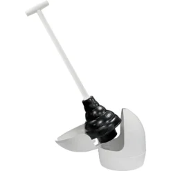 Korky Toilet Plunger with Holder 16 in. L X 6 in. D