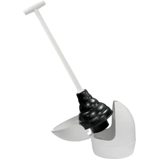 Korky Toilet Plunger with Holder 16 in. L X 6 in. D