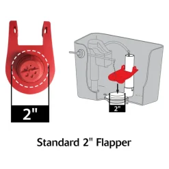 Korky Ultra High Performance Universal 2 Inch Toilet Flapper Red For Universal
