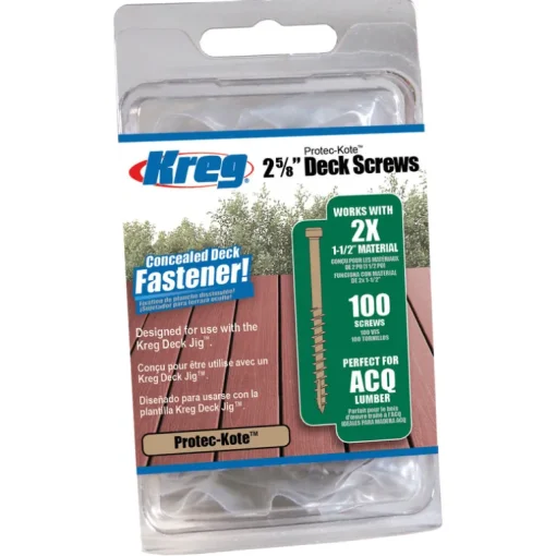 Kreg No. 8 Head X 2-5/8 in. L Square Pan Head Deck Screws 100 pc