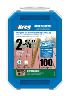 Kreg No. 8 Head X 2-5/8 in. L Square Pan Head Deck Screws 100 pc