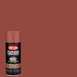 Krylon 25 sq. ft. Fusion All-In-One Satin Brick Paint/Primer Spray Paint 12 oz. (Pack of 6)