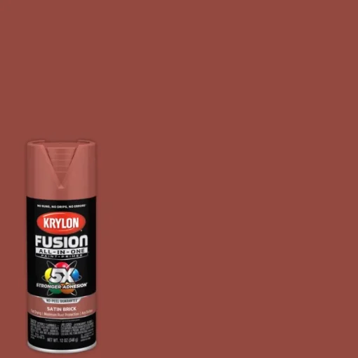 Krylon 25 sq. ft. Fusion All-In-One Satin Brick Paint/Primer Spray Paint 12 oz. (Pack of 6)