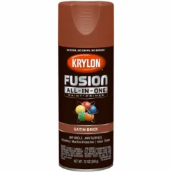 Krylon 25 sq. ft. Fusion All-In-One Satin Brick Paint/Primer Spray Paint 12 oz. (Pack of 6)