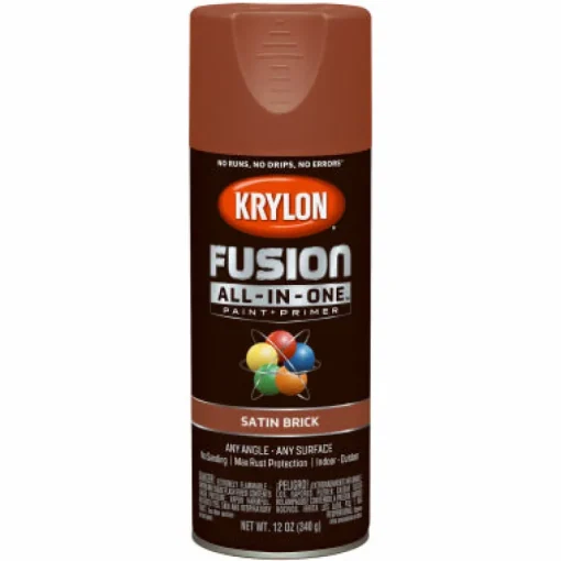 Krylon 25 sq. ft. Fusion All-In-One Satin Brick Paint/Primer Spray Paint 12 oz. (Pack of 6)