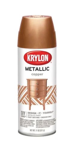 Krylon Brilliant Copper Metallic Spray Paint 12 oz. (Pack of 6)