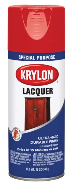 Krylon Exotic Red 15 sq. ft. Coverage Special Purpose Gloss Lacquer Spray Paint 12 oz. (Pack of 6)