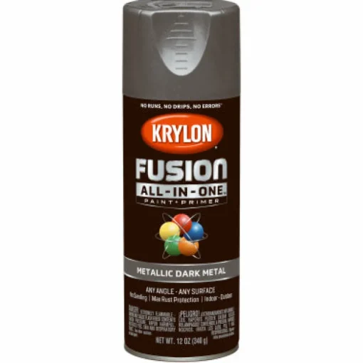 Krylon Fusion All-in-One Dark Metal UV-Resistant Paint & Primer Spray 12 oz. (Pack of 6)