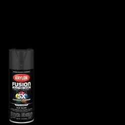 Krylon Fusion All-In-One Flat Black Paint + Primer Spray Paint 12 oz (Pack of 6).