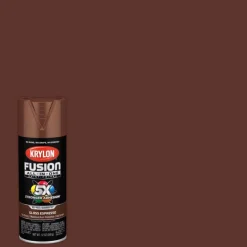 Krylon Fusion All-In-One Gloss Espresso Paint + Primer Spray Paint 12 oz (Pack of 6).