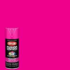 Krylon Fusion All-In-One Gloss Hot Pink Paint + Primer Spray Paint 12 oz (Pack of 6).