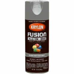 Krylon Fusion All-In-One Gloss Vintage Gray Paint + Primer Spray Paint 12 oz (Pack of 6).