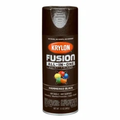 Krylon Fusion All-In-One Hammered Black Paint + Primer Spray Paint 12 oz (Pack of 6).