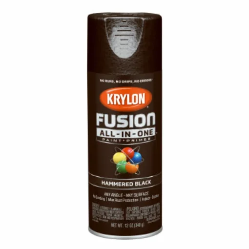 Krylon Fusion All-In-One Hammered Black Paint + Primer Spray Paint 12 oz (Pack of 6).