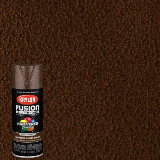 Krylon Fusion All-In-One Hammered Cocoa Brown Paint + Primer Spray Paint 12 oz (Pack of 6).