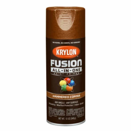 Krylon Fusion All-In-One Hammered Copper Paint + Primer Spray Paint 12 oz (Pack of 6).