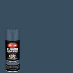 Krylon Fusion All-in-One Ink Blue Matte UV-Resistant Paint & Primer Spray 12 oz. (Pack of 6)