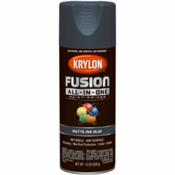 Krylon Fusion All-in-One Ink Blue Matte UV-Resistant Paint & Primer Spray 12 oz. (Pack of 6)