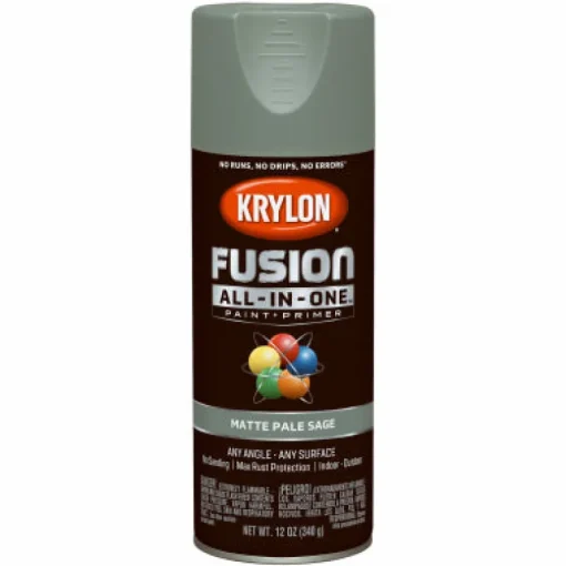 Krylon Fusion All-In-One Matte Pale Sage Paint + Primer Spray Paint 12 oz (Pack of 6).