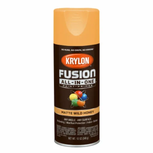 Krylon Fusion All-In-One Matte Wild Honey Paint + Primer Spray Paint 12 oz (Pack of 6).