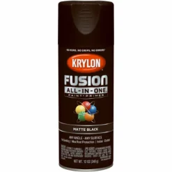 Krylon Fusion All-In-One Matte Black Paint + Primer Spray Paint 12 oz (Pack of 6).