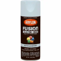 Krylon Fusion All-In-One Matte Glacier Gray Paint + Primer Spray Paint 12 oz (Pack of 6).
